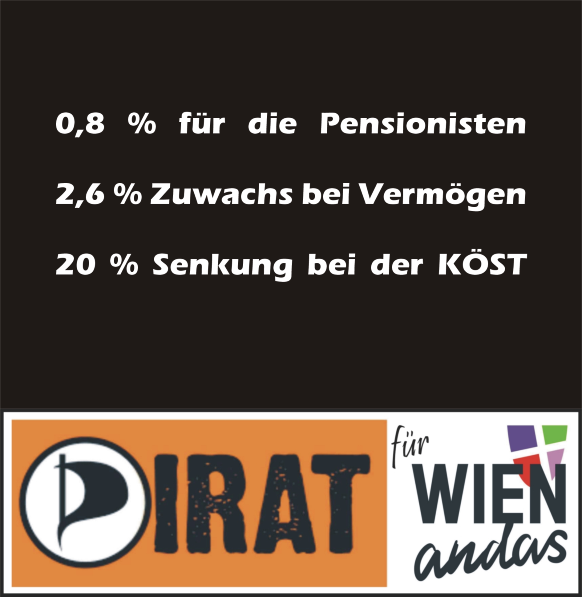 0,8 % für Pensionisten - 2,6 % Vermögenszuwachs - 20 % Senkung bei der KÖST