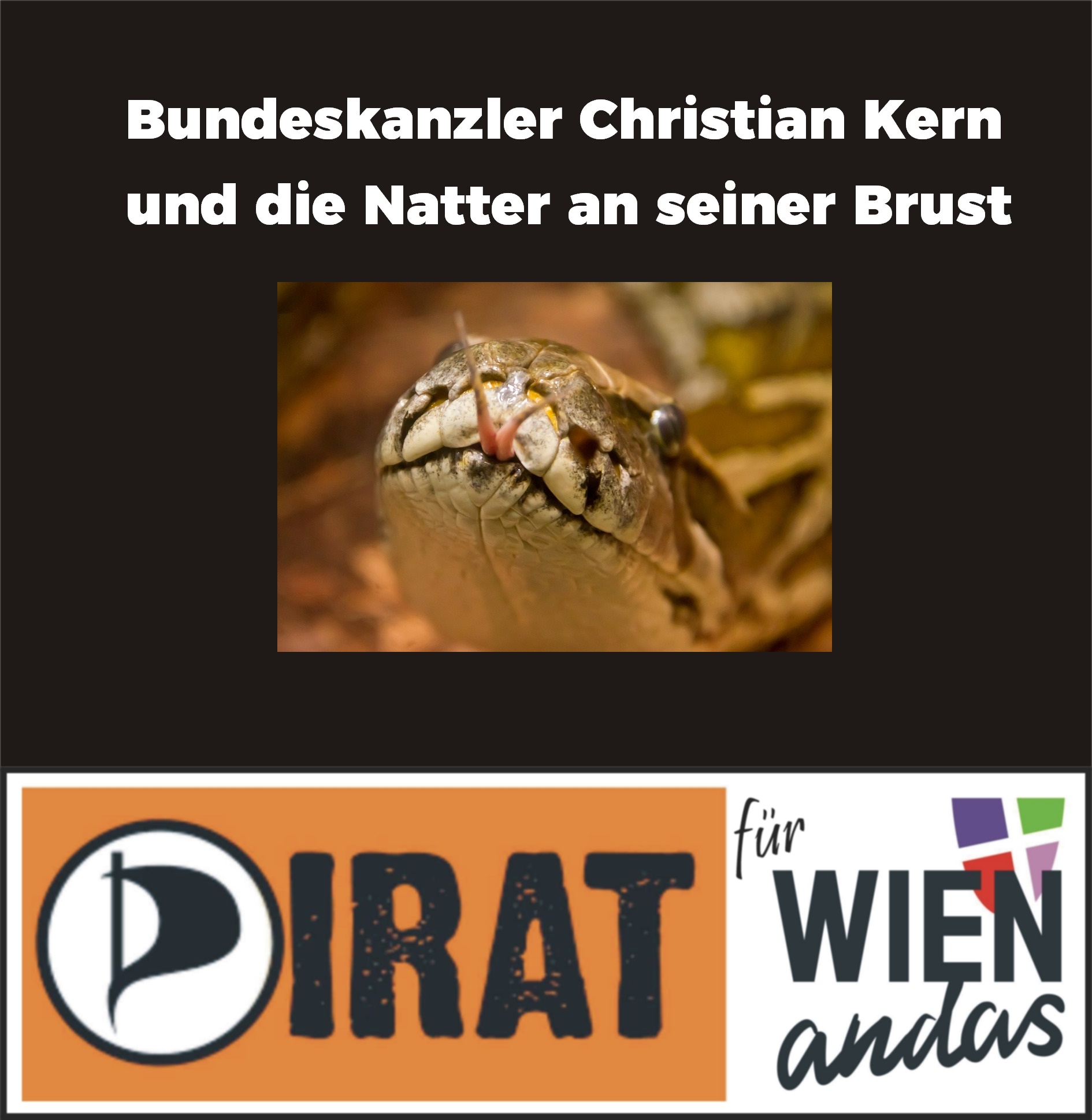 Bundeskanzler Kern und die Natter an seiner Brust