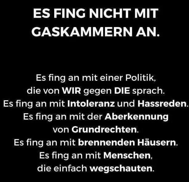 Am Weg zu den sprichwörtlichen Gaskammern – der nächste Schritt.