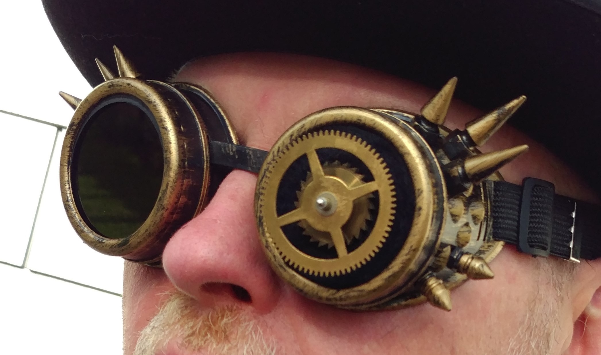 man with hat and sunglasses - just glasses