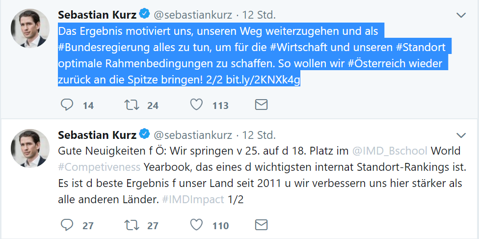 kurz und die wirtschaftdaten