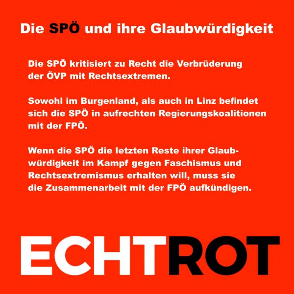 Die SPÖ und ihre Glaubwürdigkeit.